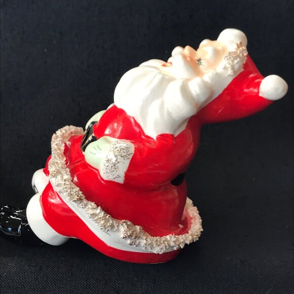Lefton Spaghetti Trim Santa & Mrs Claus Shelf Sitters - set of 2 - Picture 12 of 16